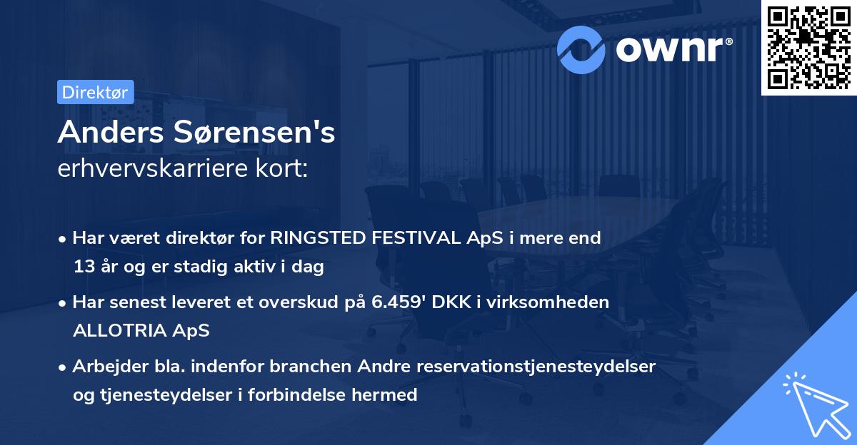 Anders Sørensen's erhvervskarriere kort