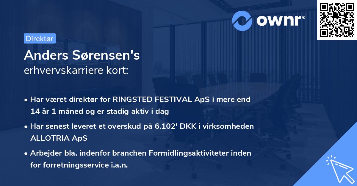 Anders Sørensen's erhvervskarriere kort