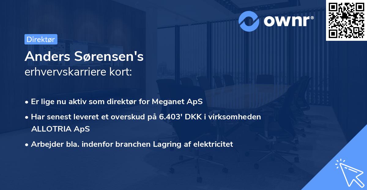 Anders Sørensen's erhvervskarriere kort