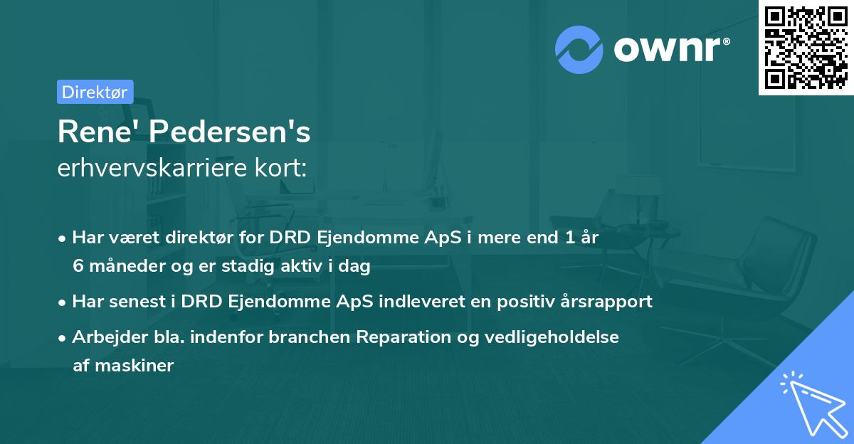 Rene' Pedersen's erhvervskarriere kort