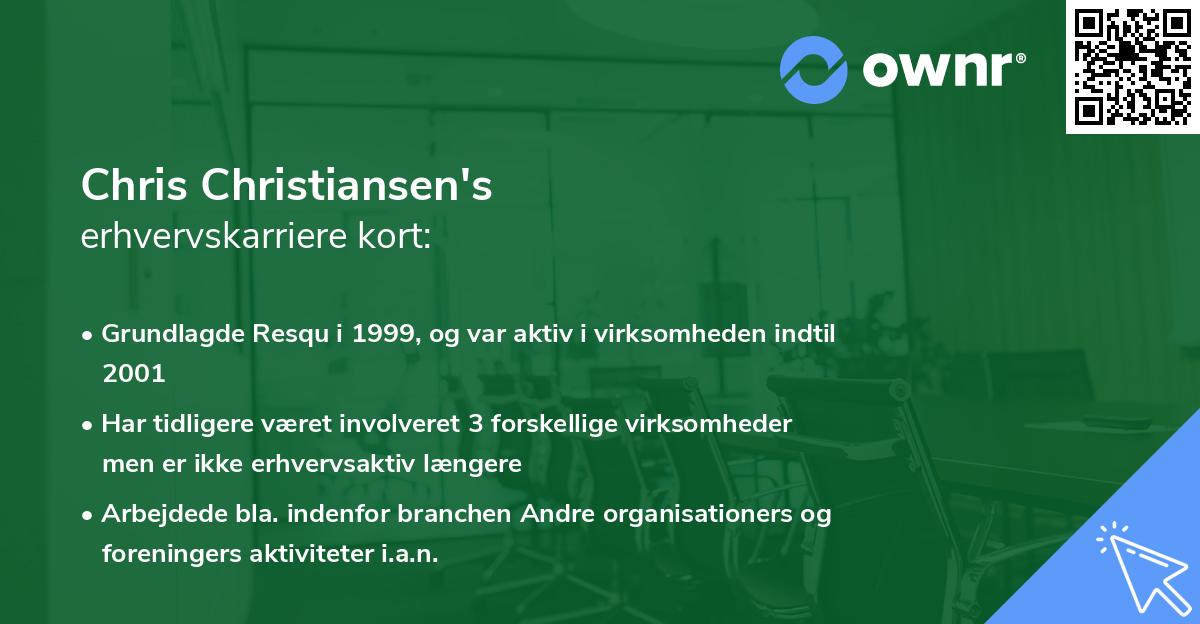 Chris Christiansen's erhvervskarriere kort