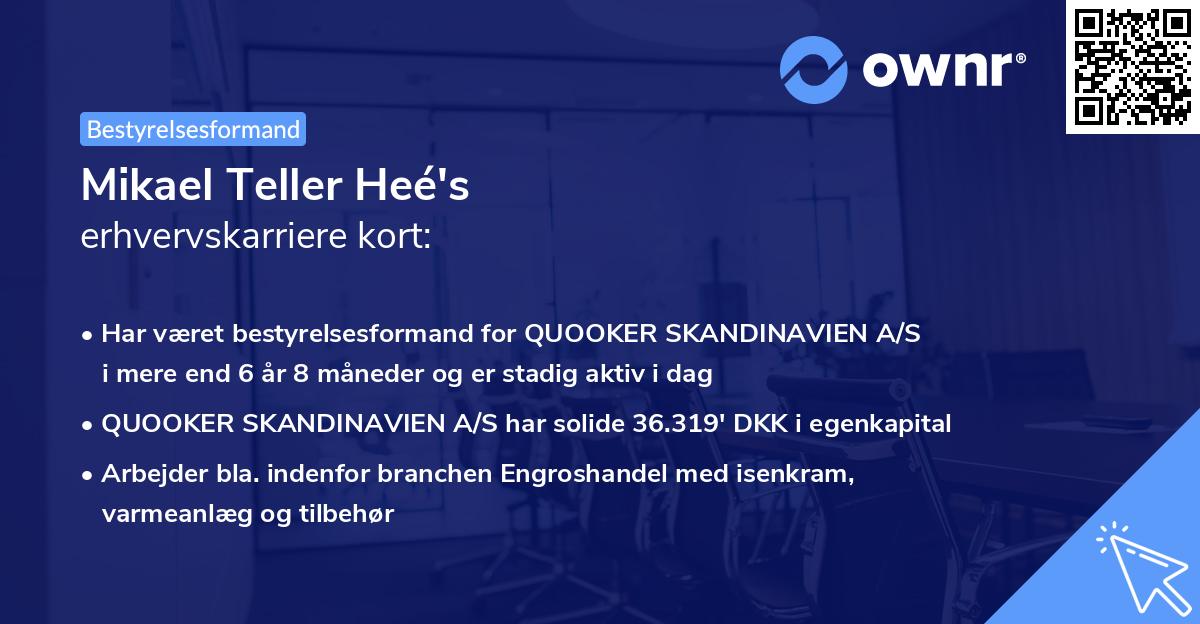 Mikael Teller Heé's erhvervskarriere kort