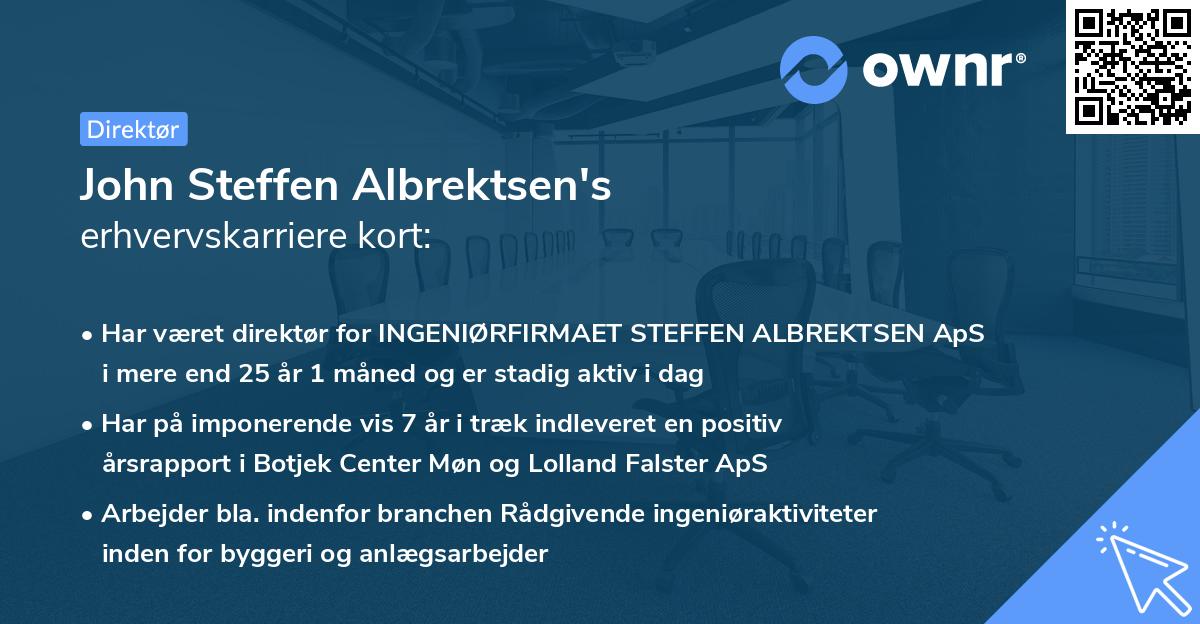 John Steffen Albrektsen's erhvervskarriere kort