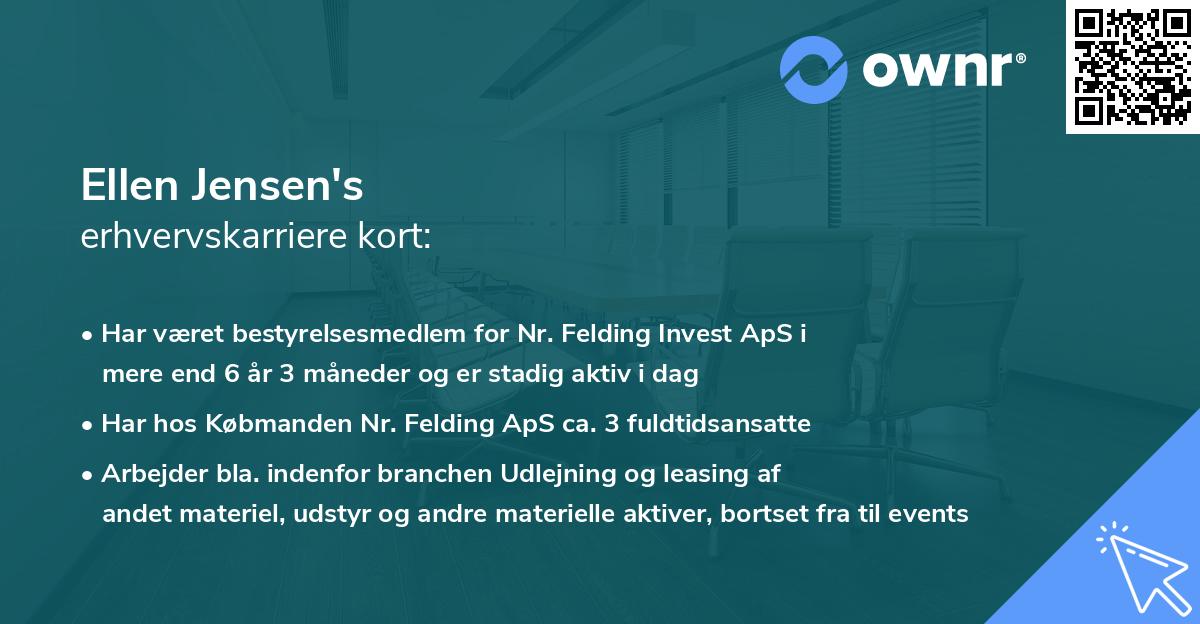 Ellen Jensen's erhvervskarriere kort