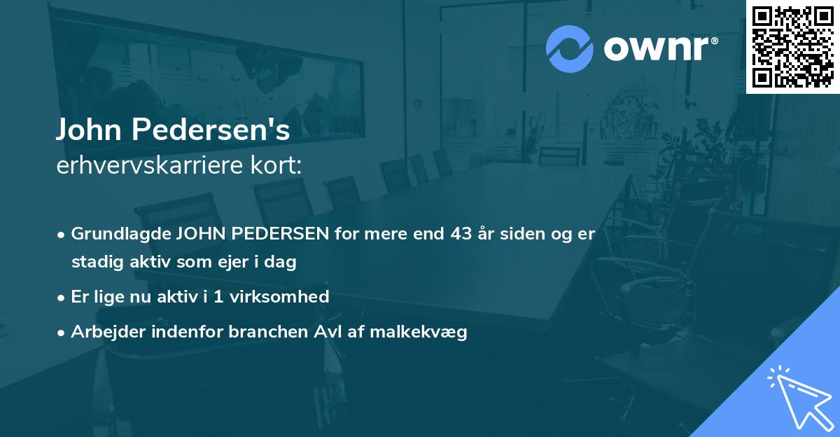 John Pedersen's erhvervskarriere kort