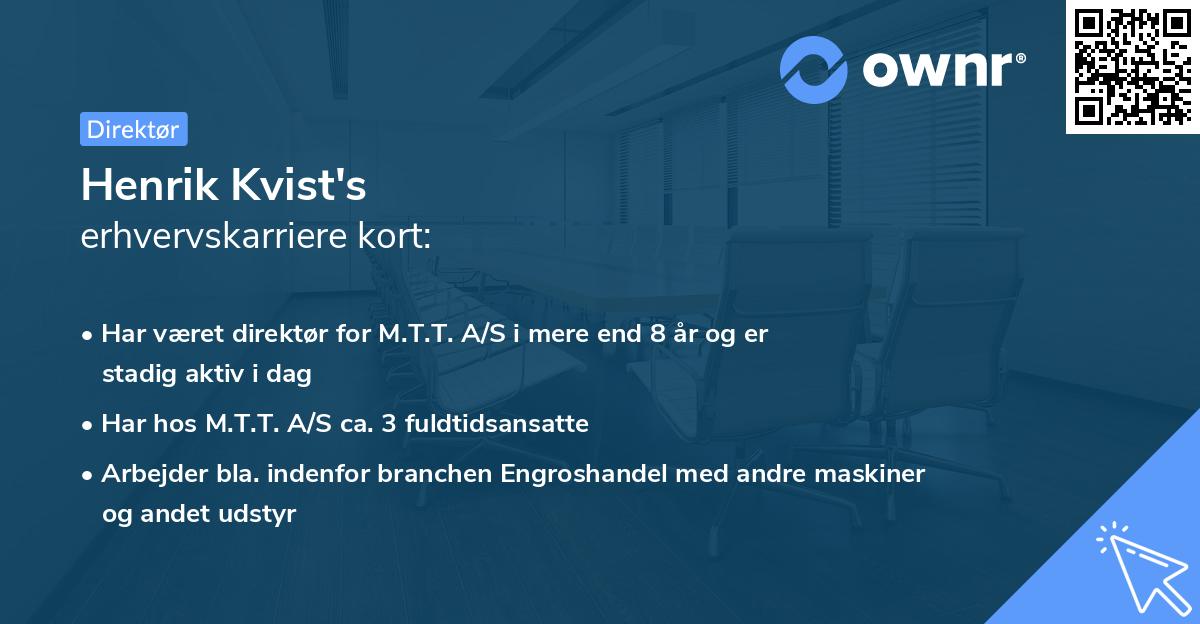 Henrik Kvist's erhvervskarriere kort
