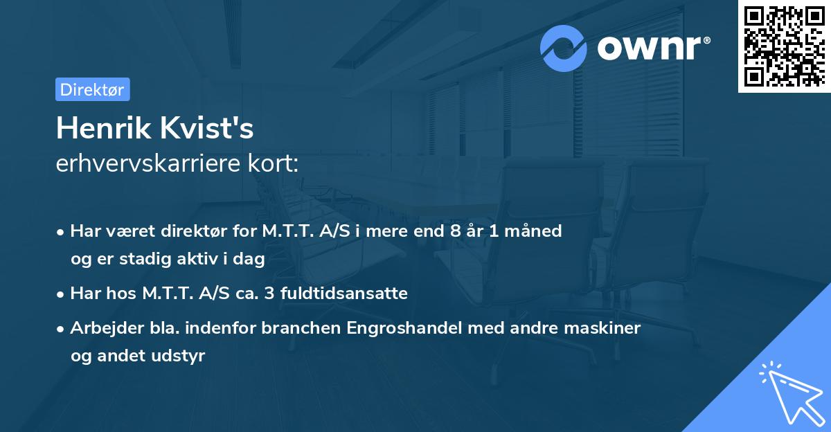 Henrik Kvist's erhvervskarriere kort