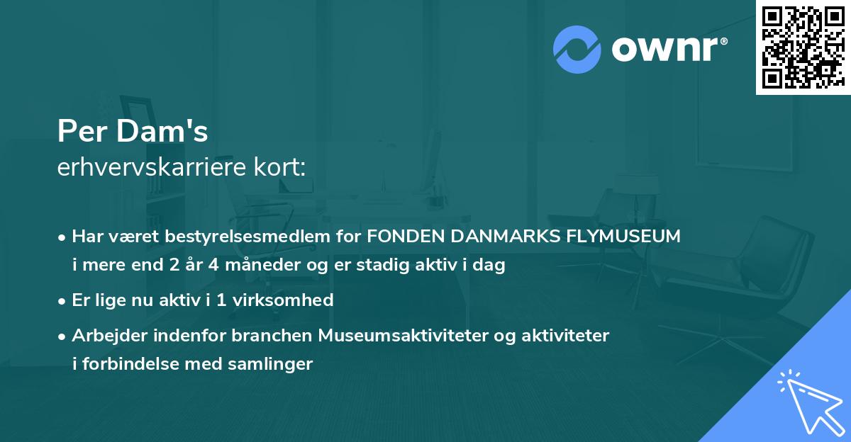 Per Dam's erhvervskarriere kort