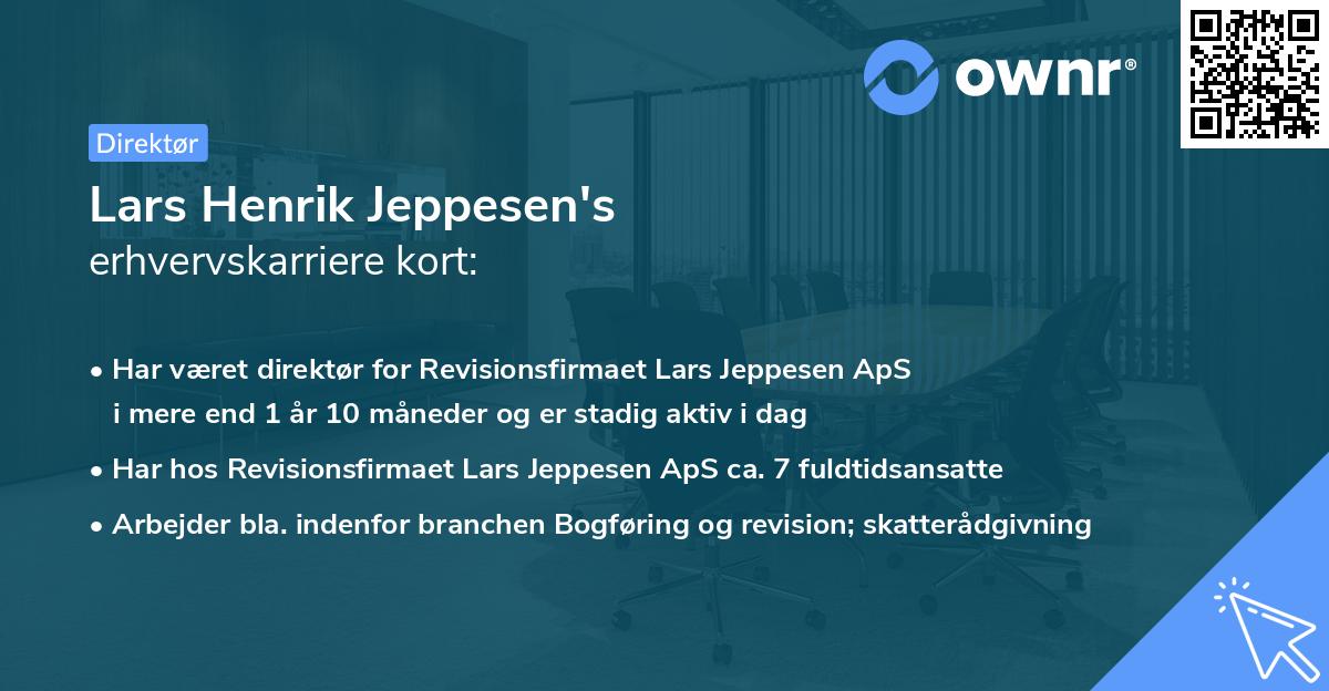 Lars Henrik Jeppesen's erhvervskarriere kort