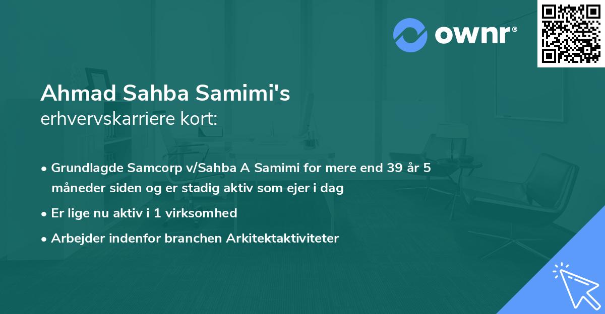 Ahmad Sahba Samimi's erhvervskarriere kort