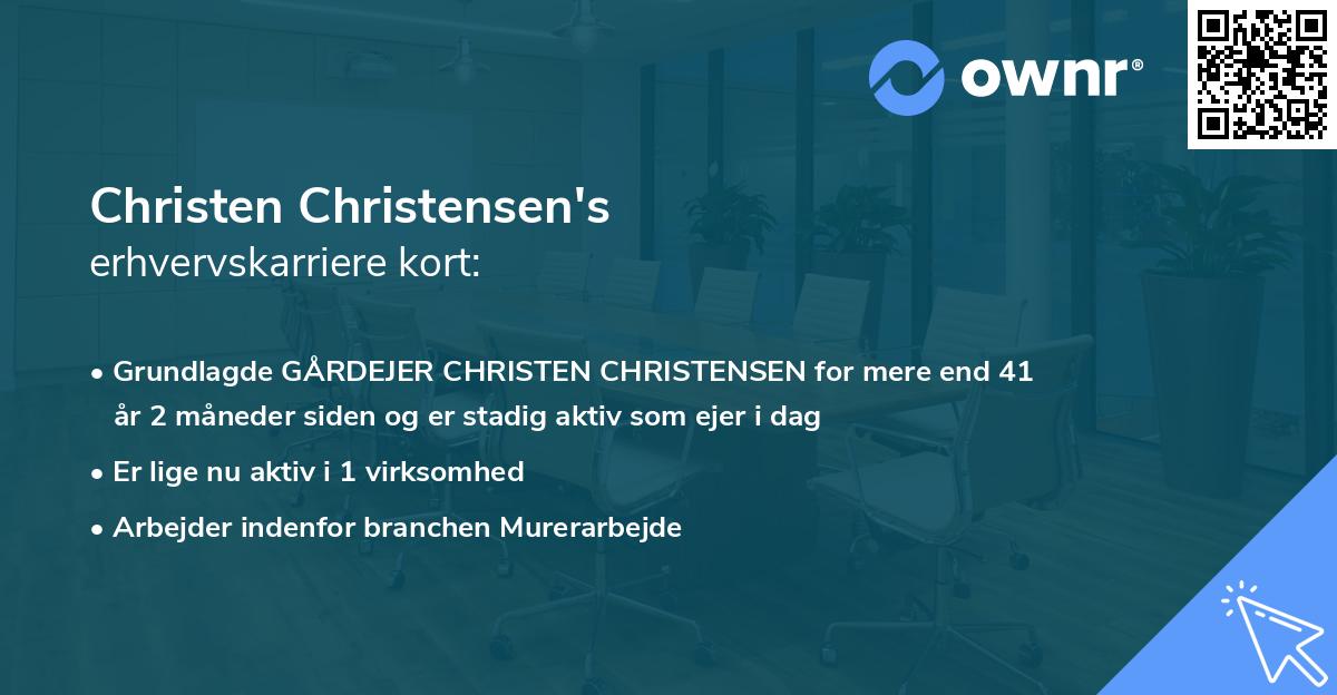 Christen Christensen's erhvervskarriere kort