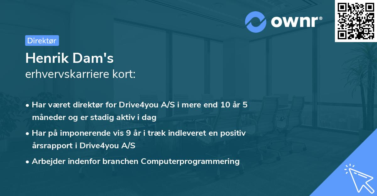 Henrik Dam's erhvervskarriere kort