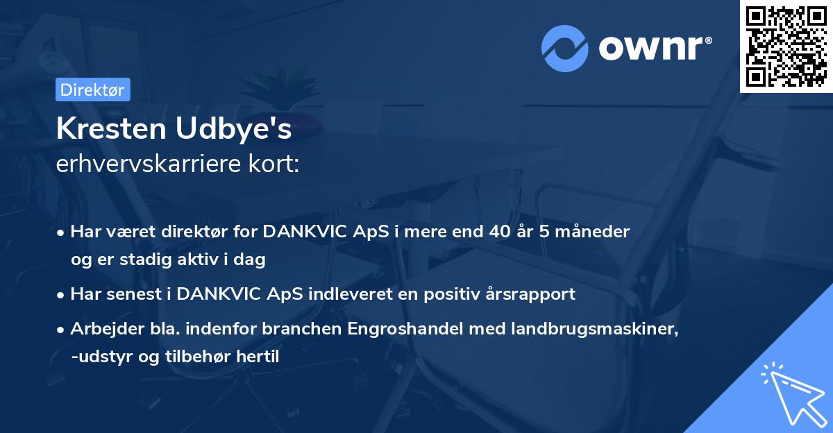 Kresten Udbye's erhvervskarriere kort