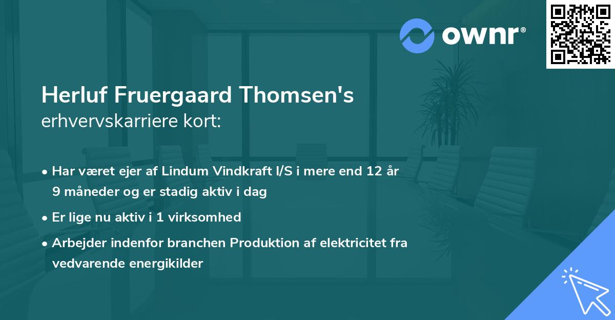 Herluf Fruergaard Thomsen's erhvervskarriere kort