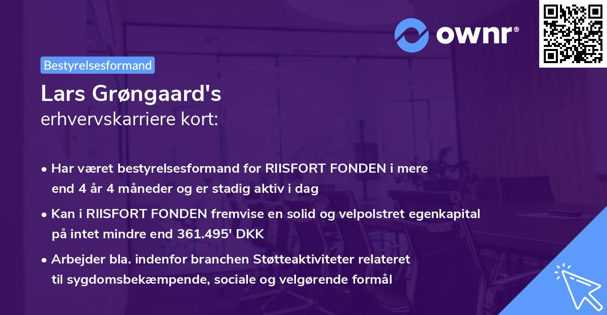 Lars Grøngaard's erhvervskarriere kort