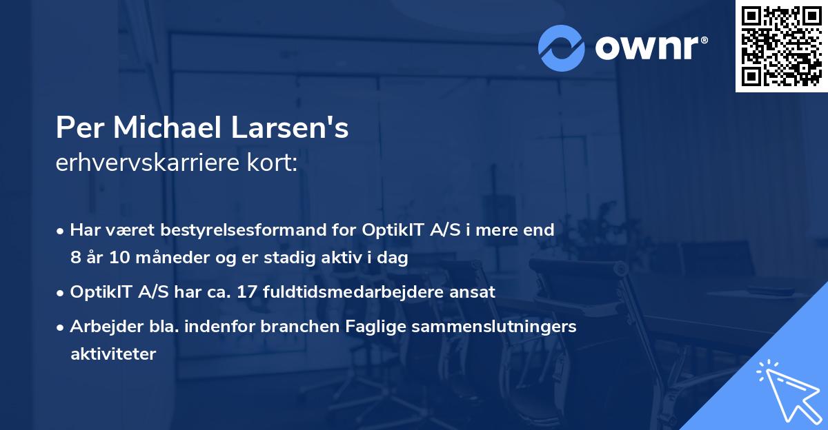 Per Michael Larsen's erhvervskarriere kort