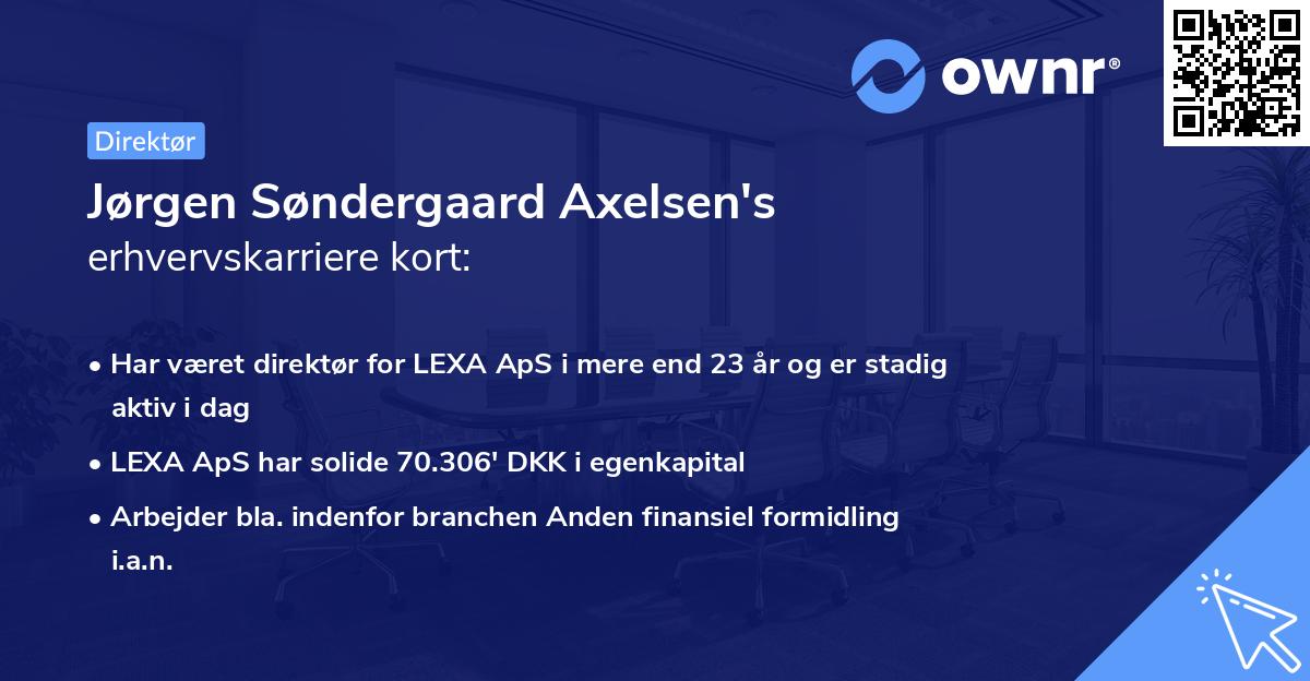 Jørgen Søndergaard Axelsen's erhvervskarriere kort