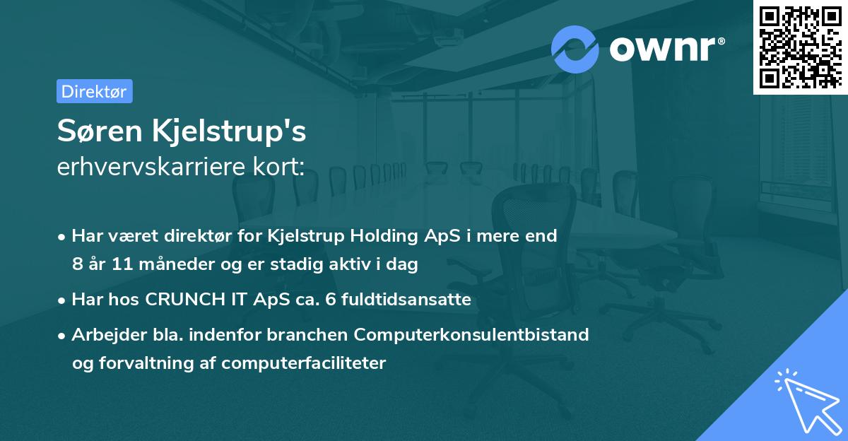 Søren Kjelstrup's erhvervskarriere kort