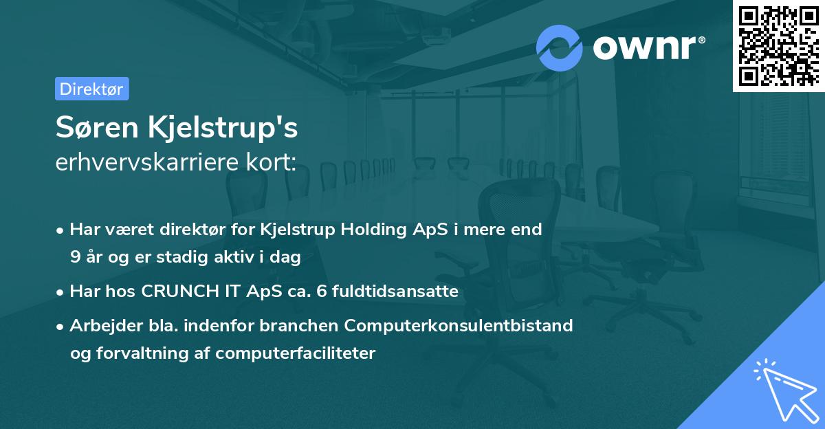 Søren Kjelstrup's erhvervskarriere kort