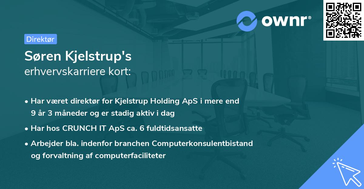 Søren Kjelstrup's erhvervskarriere kort