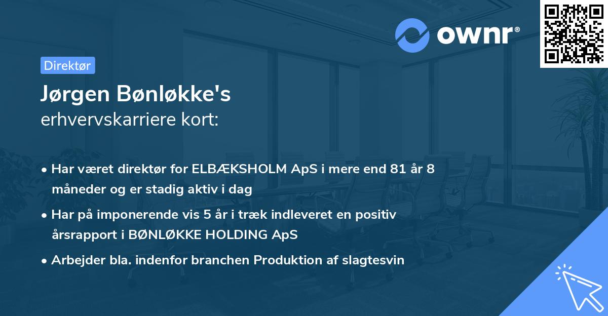 Jørgen Bønløkke's erhvervskarriere kort