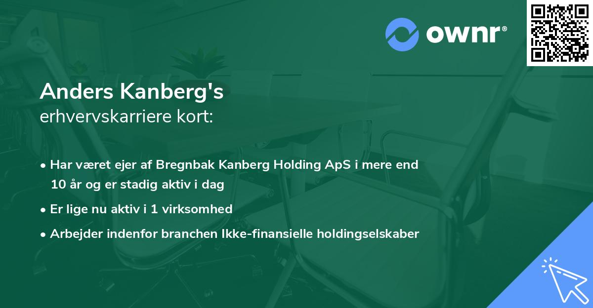Anders Kanberg's erhvervskarriere kort