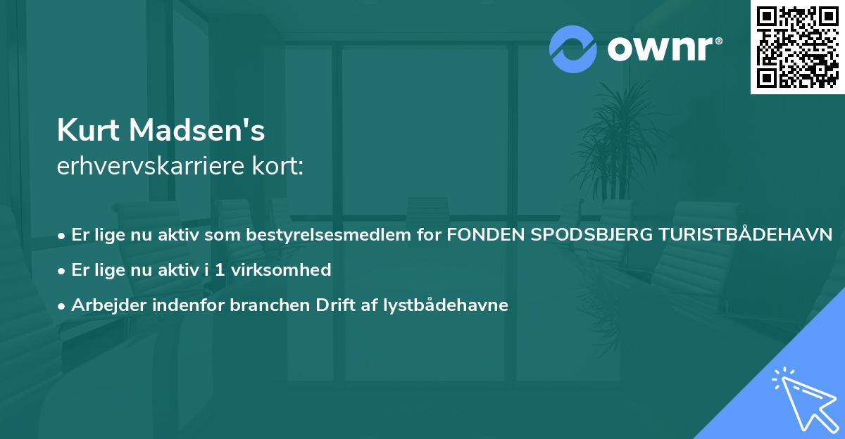 Kurt Madsen's erhvervskarriere kort
