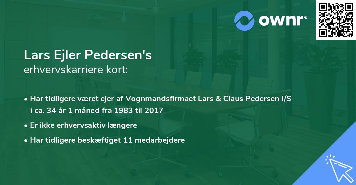 Lars Ejler Pedersen's erhvervskarriere kort