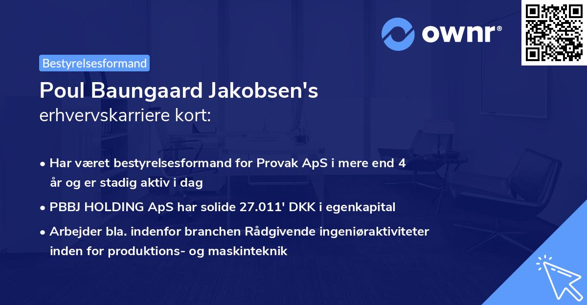 Poul Baungaard Jakobsen's erhvervskarriere kort