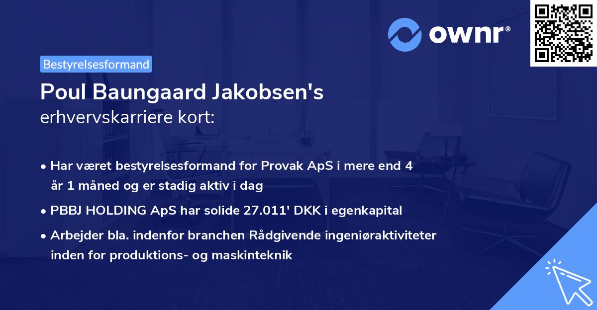 Poul Baungaard Jakobsen's erhvervskarriere kort