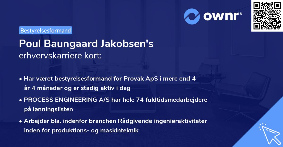 Poul Baungaard Jakobsen's erhvervskarriere kort