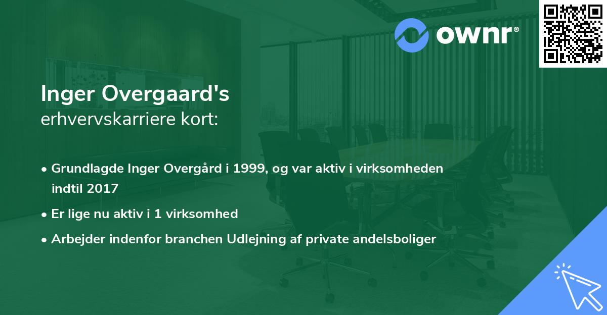 Inger Overgaard's erhvervskarriere kort