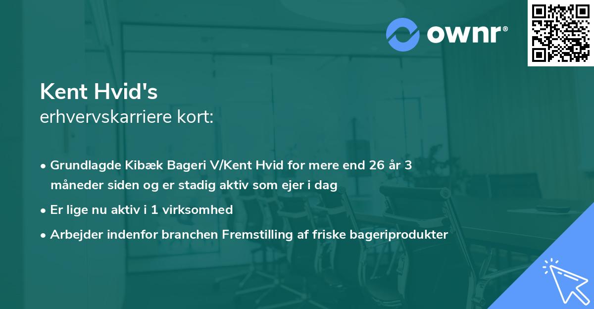 Kent Hvid's erhvervskarriere kort