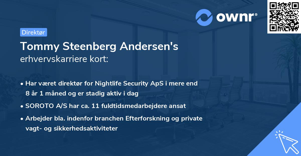 Tommy Steenberg Andersen's erhvervskarriere kort