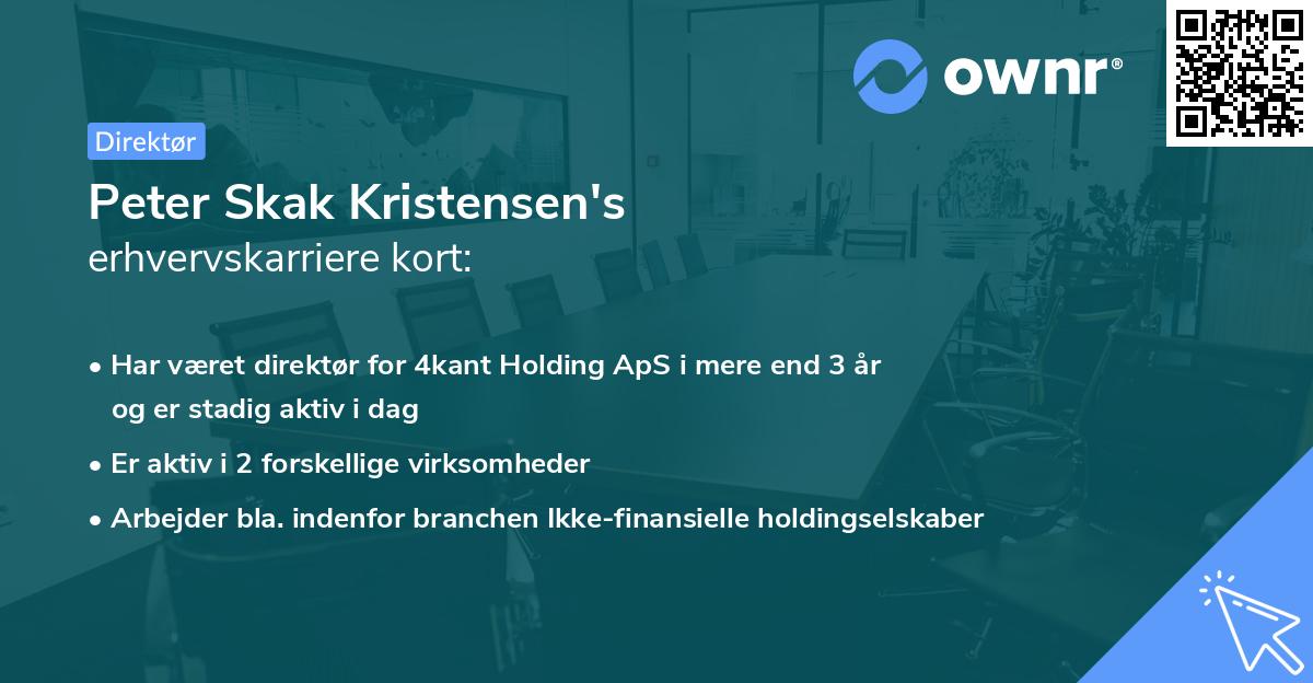Peter Skak Kristensen's erhvervskarriere kort