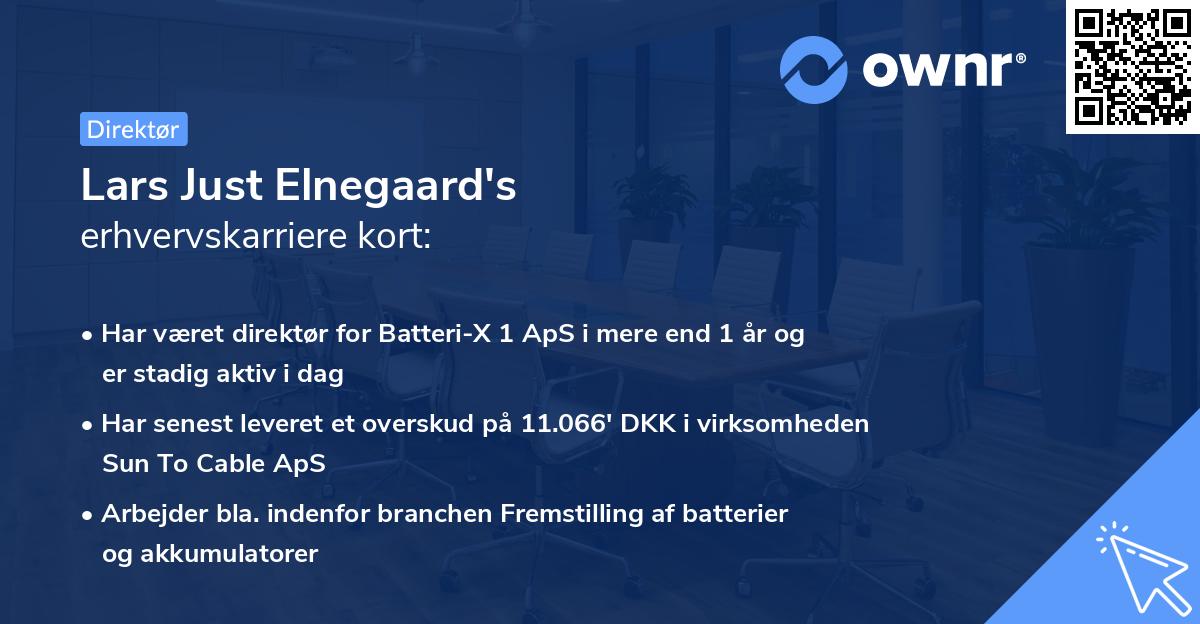 Lars Just Elnegaard's erhvervskarriere kort