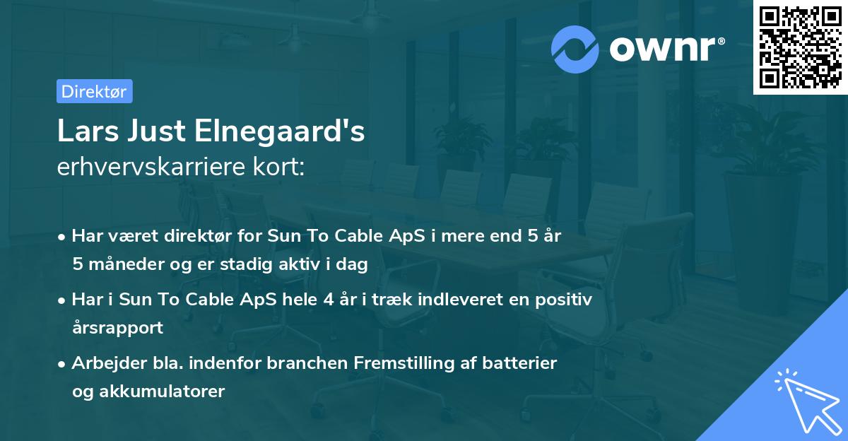 Lars Just Elnegaard's erhvervskarriere kort