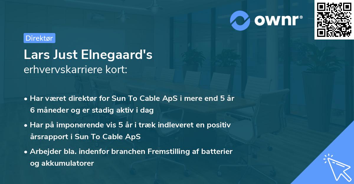 Lars Just Elnegaard's erhvervskarriere kort