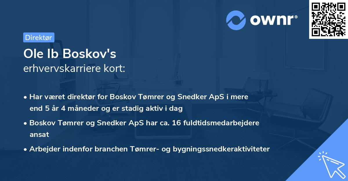 Ole Ib Boskov's erhvervskarriere kort