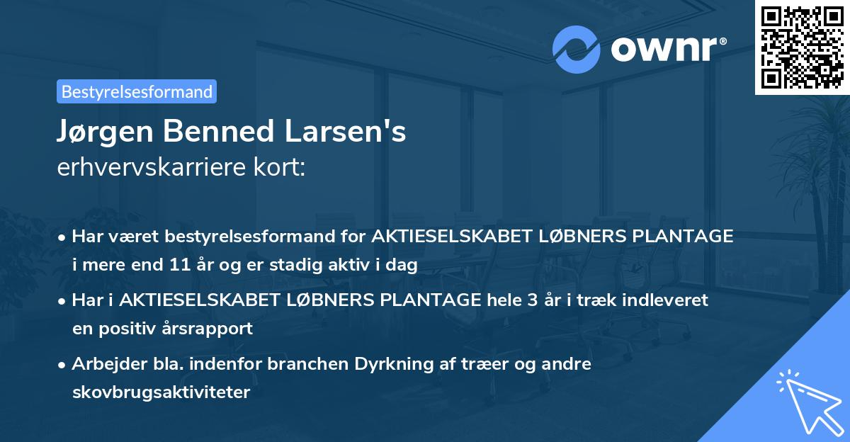 Jørgen Benned Larsen's erhvervskarriere kort