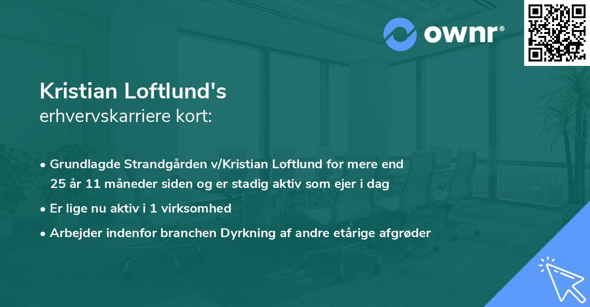 Kristian Loftlund's erhvervskarriere kort