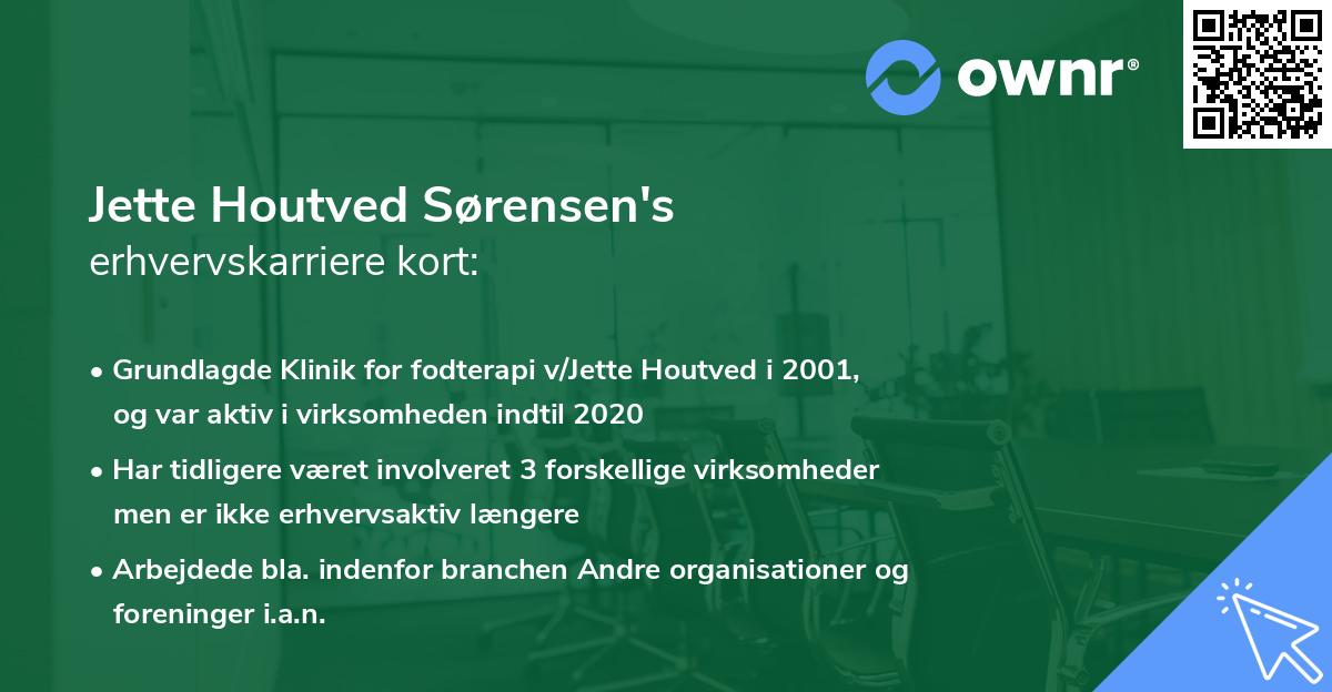 Jette Houtved Sørensen's erhvervskarriere kort