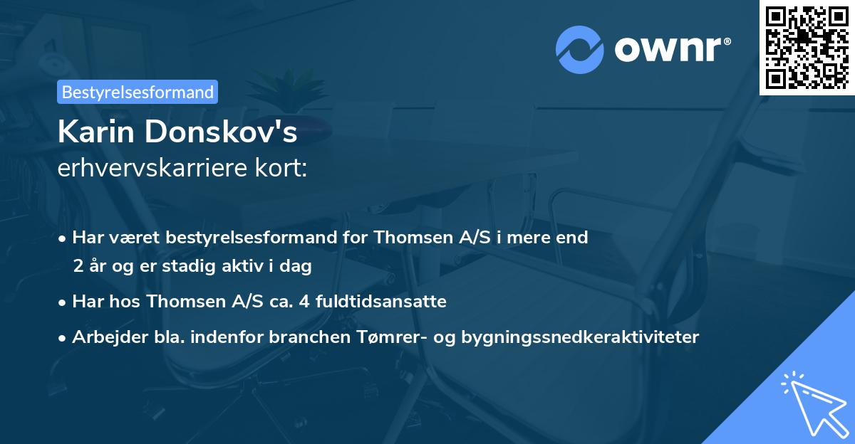 Karin Donskov's erhvervskarriere kort