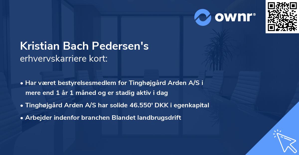 Kristian Bach Pedersen's erhvervskarriere kort