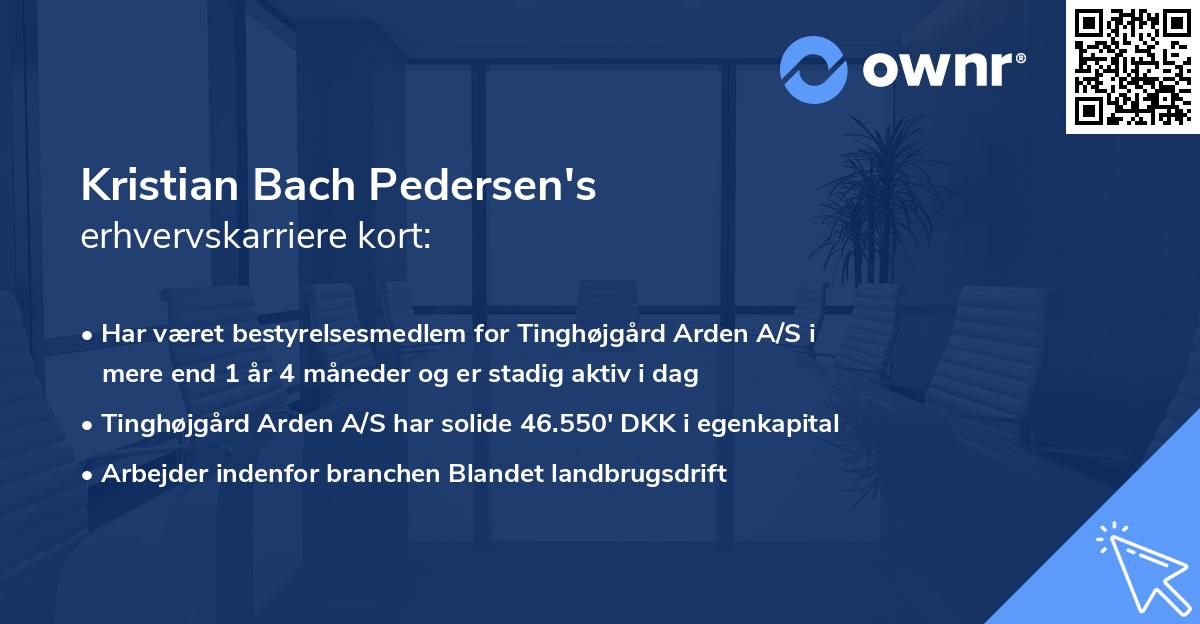 Kristian Bach Pedersen's erhvervskarriere kort