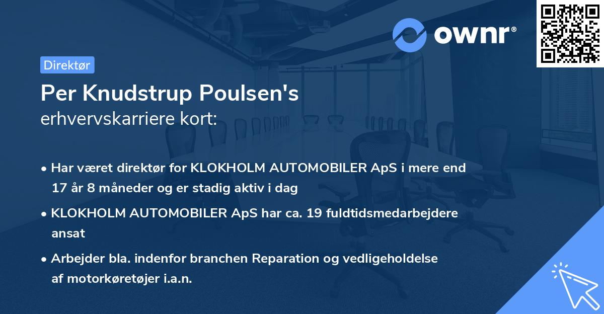 Per Knudstrup Poulsen's erhvervskarriere kort