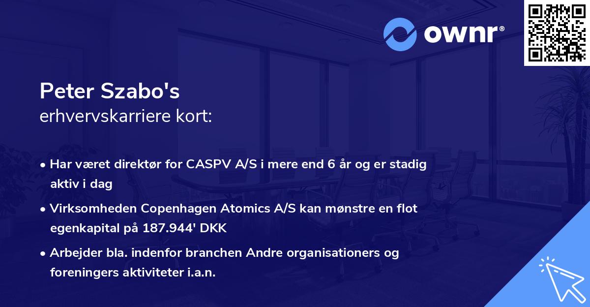 Peter Szabo's erhvervskarriere kort