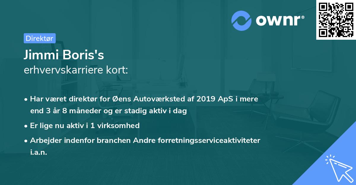 Jimmi Boris's erhvervskarriere kort