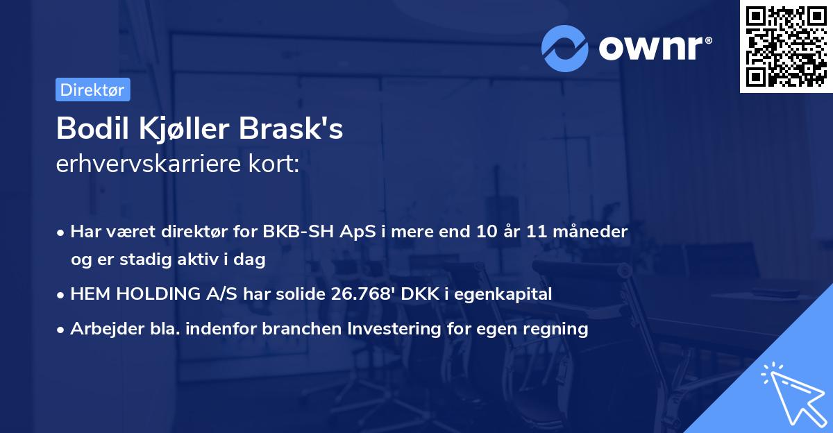 Bodil Kjøller Brask's erhvervskarriere kort