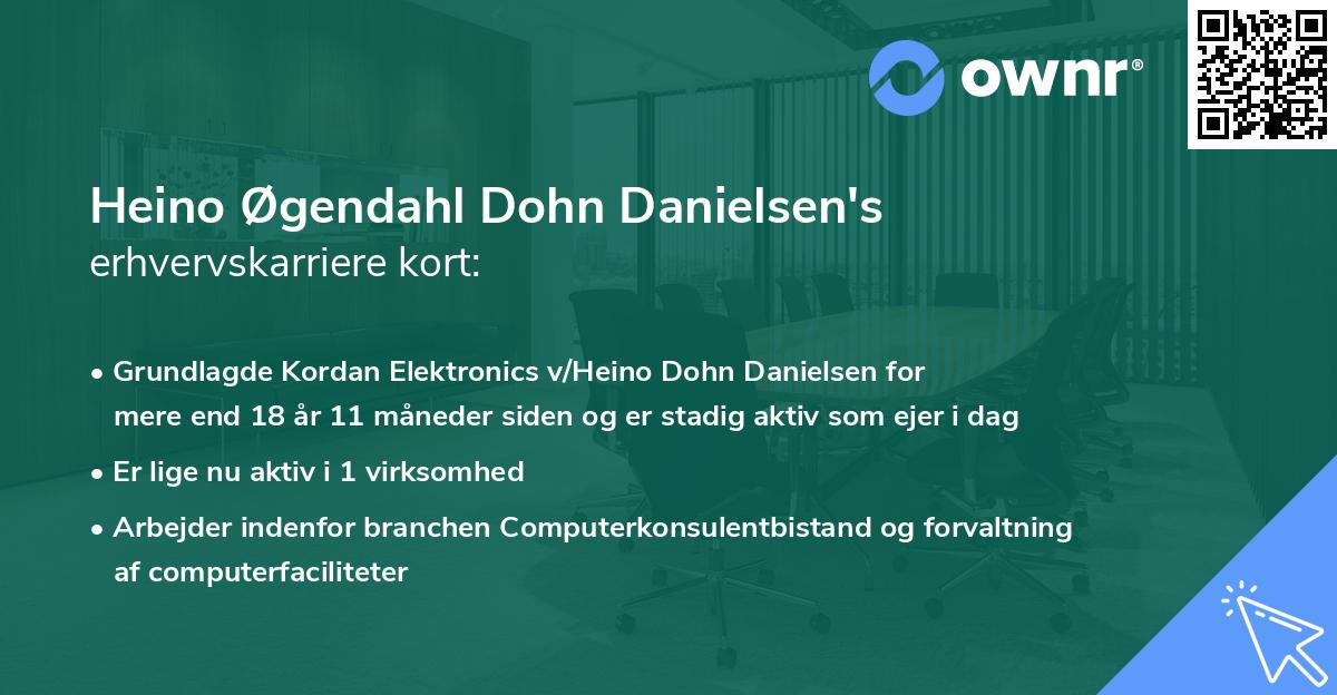 Heino Øgendahl Dohn Danielsen's erhvervskarriere kort